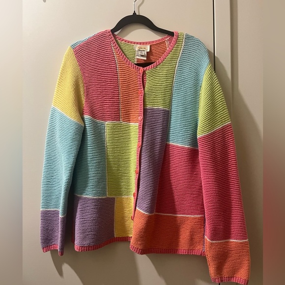 Talbots Sweaters - Talbots Multicolor Patchwork Sweater